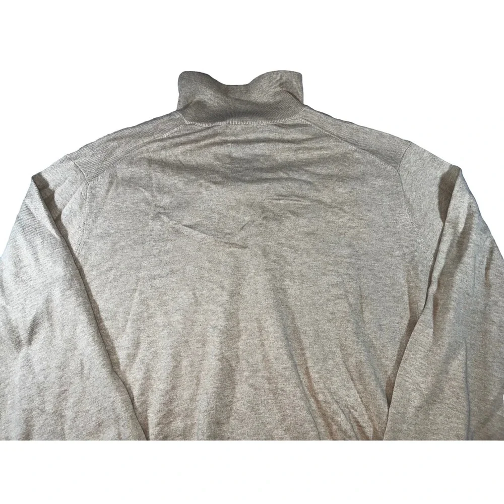 Bexley Mens Quarter Zip Sweater Size‎ Medium Beige Cotton Cashmere Double Fill